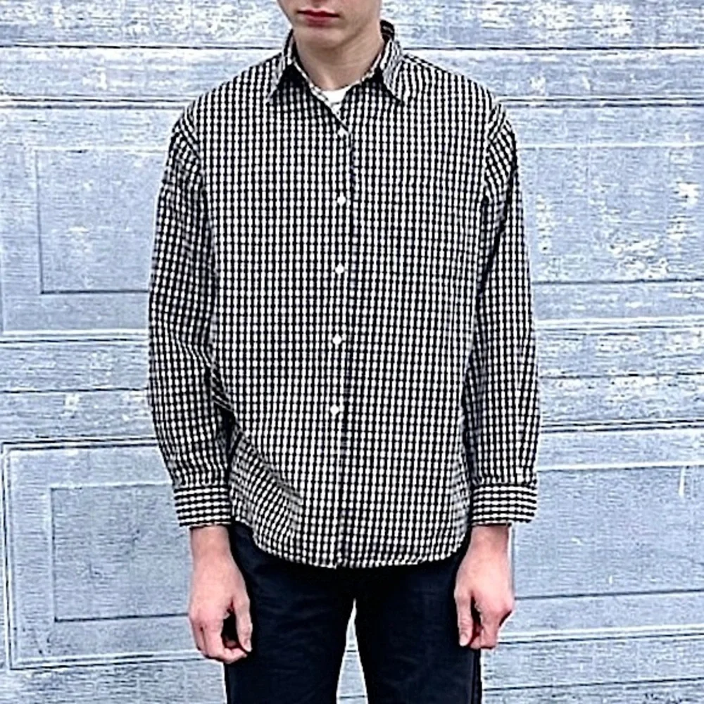 - J.Crew M Black Plaid Poplin Button Up Shirt! NEW!